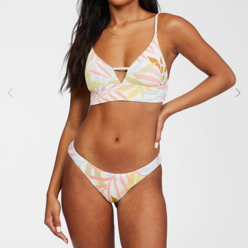 Billabong Womens Multicolor Tropic Jungle V-Neck Cami Bikini Top Size M/10
